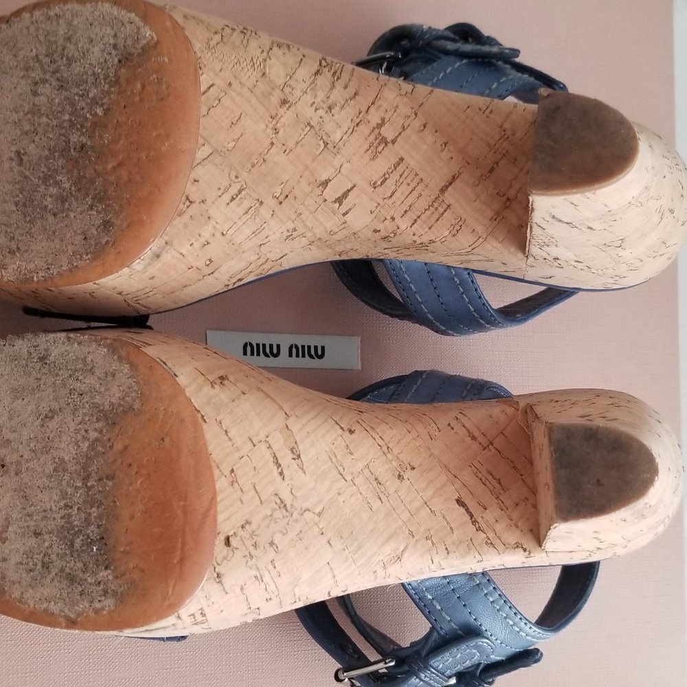 Miu miu Nappa Washed denim Sandals - Picture 9 of 9
